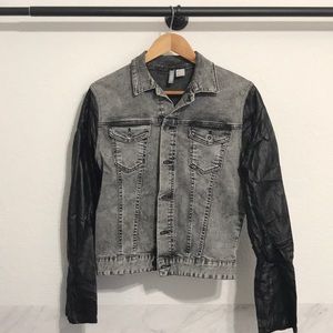 H&M Gray/Black Jean/Leather Jacket